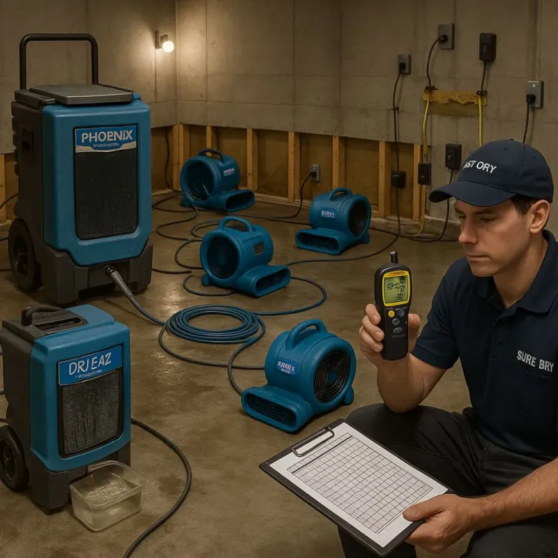 Structural Drying and Dehumidification process in Whitefield, ME